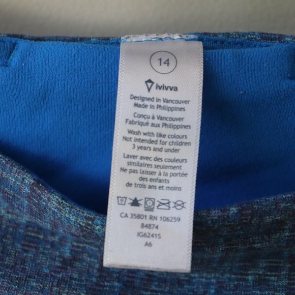 Ivivva by Lululemon blue rhythmic crop leggings - Picture 4 of 4